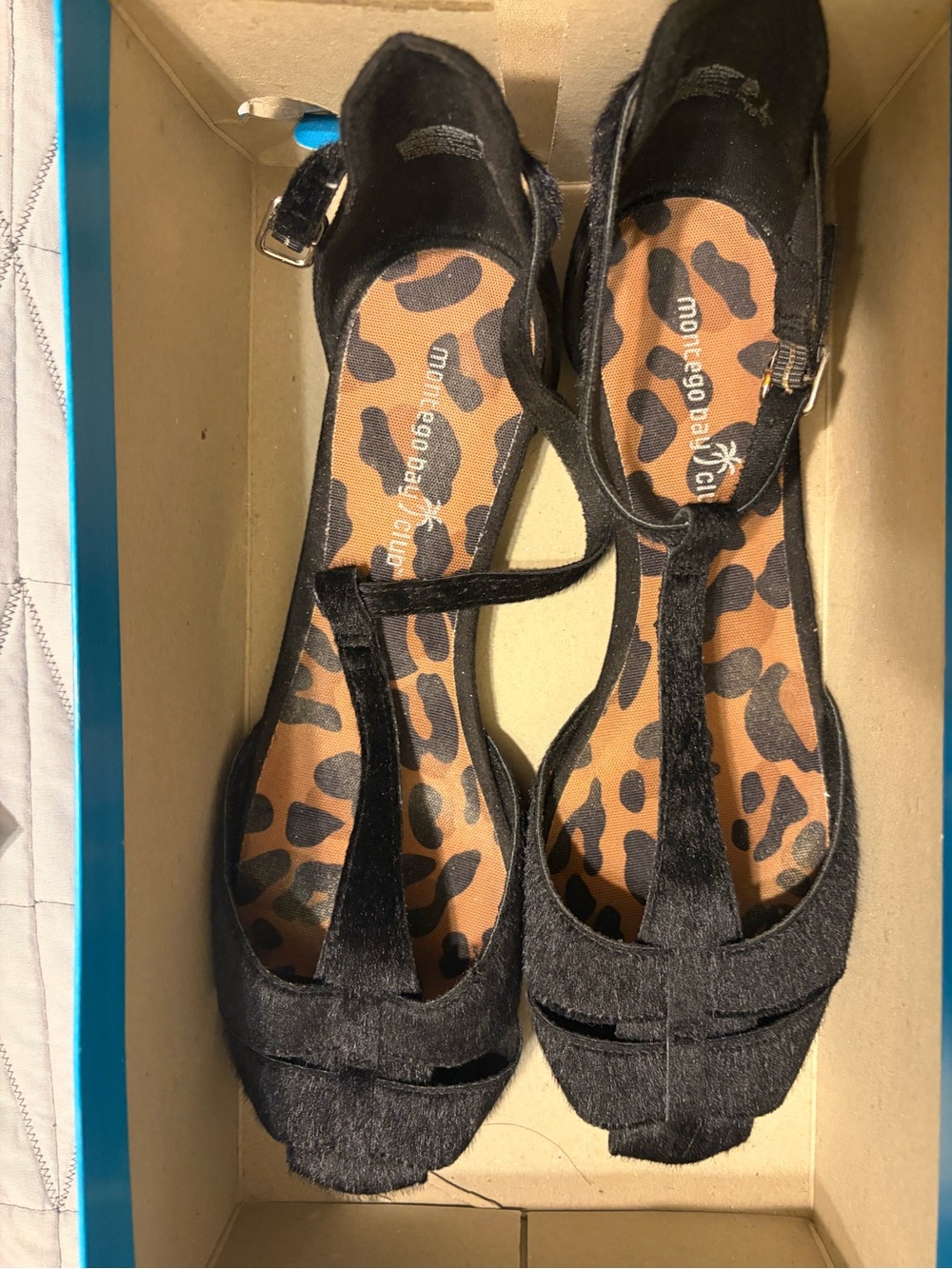 Montego Bay Club Black T-Strap Ballet Flats Size 9